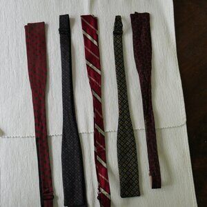 Bundle of Bow Ties # 5 -5 Bow Ties All Vintage 100% Silk Good Preowned Condition